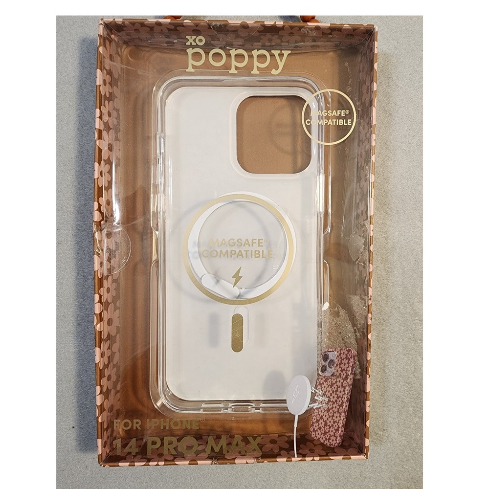 XO Poppy Phone Case iPhone 14 Pro Max Clear New MagSafe Compatible Slim Cover